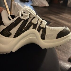 Monogram White and Dark Brown Sneakers